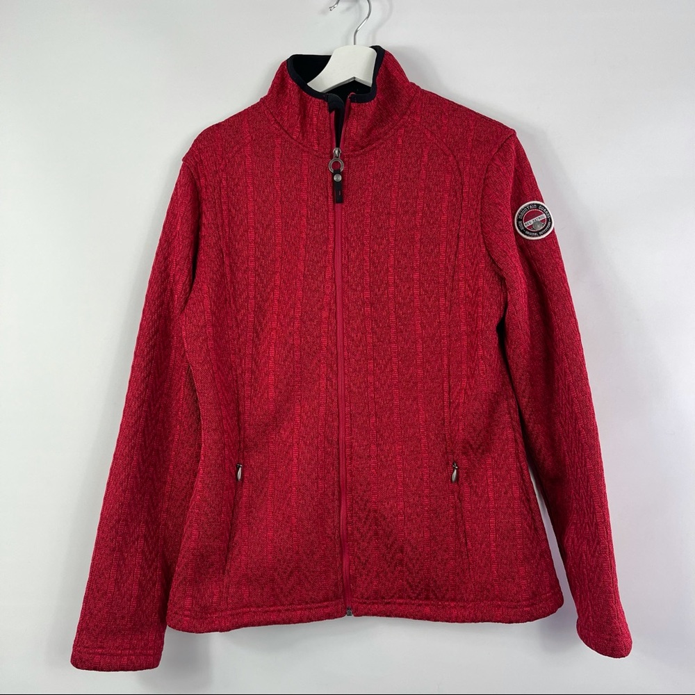 KILLTEC Fleece Full Zip Jacket in Dark Red Size 12 or Size Large Like New